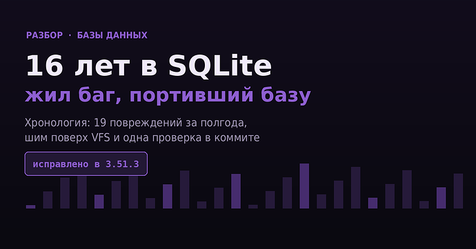 16 лет в SQLite жил баг, портивший базу