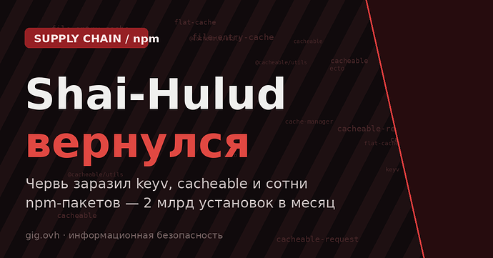 Shai-Hulud вернулся: червь заразил keyv, cacheable и сотни npm-пакетов
