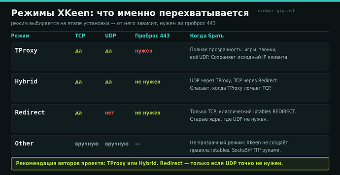 Режимы XKeen: что перехватывается