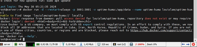 Сообщение Docker Hub о блокировке — ошибка 403 Forbidden
