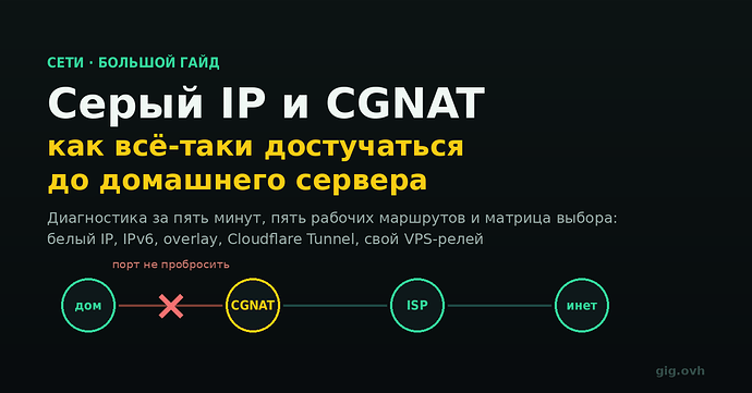 Серый IP и CGNAT: как достучаться до домашнего сервера