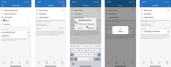 Установка Модуля для Ютуб в Shadowrocket