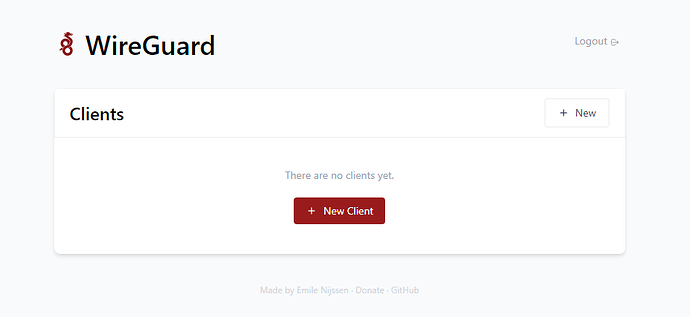 Веб-интерфейс WG-Easy — управление клиентами WireGuard
