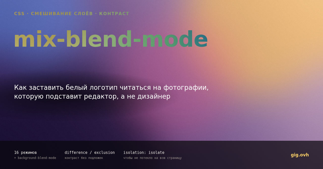 mix-blend-mode: смешивание слоёв в CSS