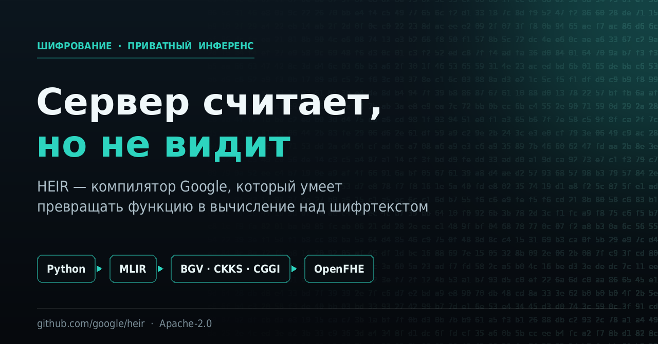 HEIR — компилятор для вычислений над шифртекстом