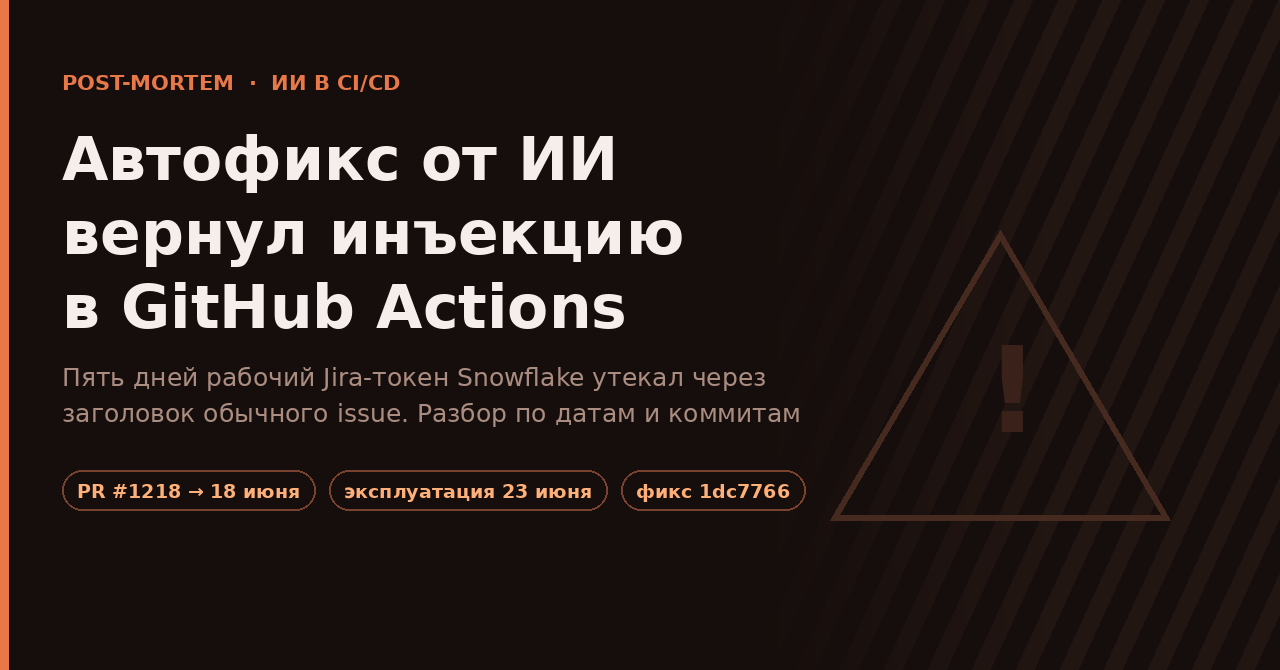 Автофикс от ИИ и инъекция в GitHub Actions